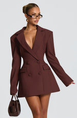 Blazer Mini Dress Double-Breasted Fully Lined