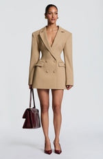 Blazer Mini Dress Double-Breasted Fully Lined
