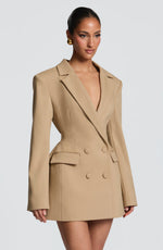 Blazer Mini Dress Double-Breasted Fully Lined