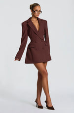 Blazer Mini Dress Double-Breasted Fully Lined