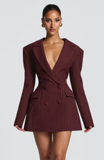 Blazer Mini Dress Double-Breasted Fully Lined