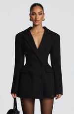 Blazer Mini Dress Double-Breasted Fully Lined