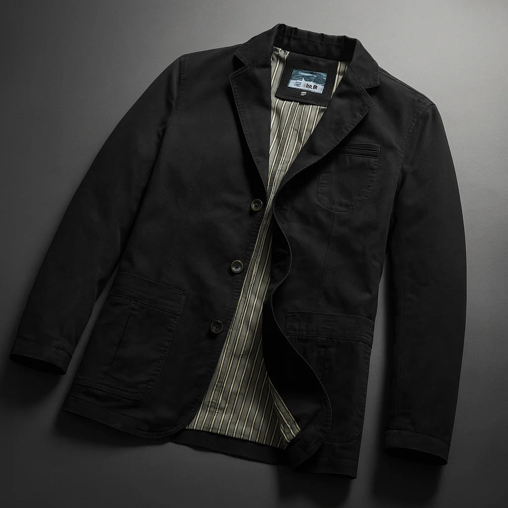 Blazer Relaxed Fit Three-Button Closure