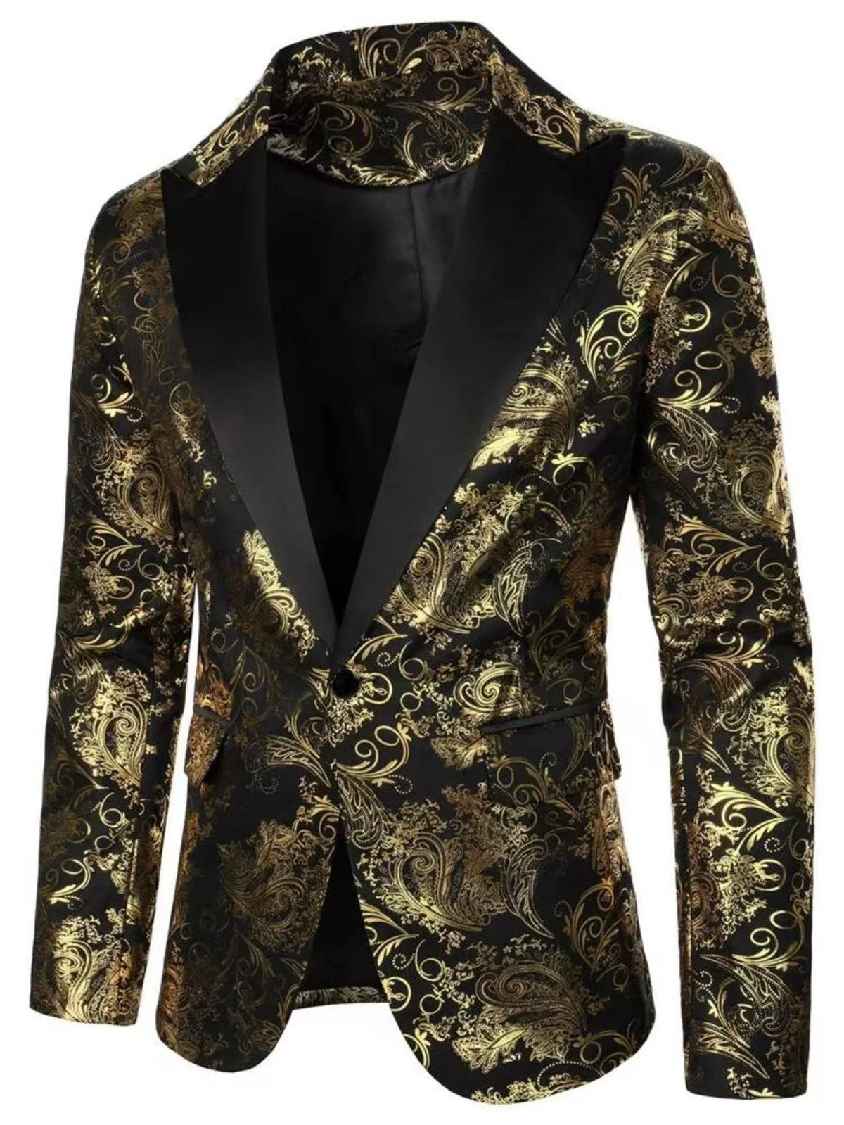 Blazer Satin Jacquard Paisley Relaxed Fit