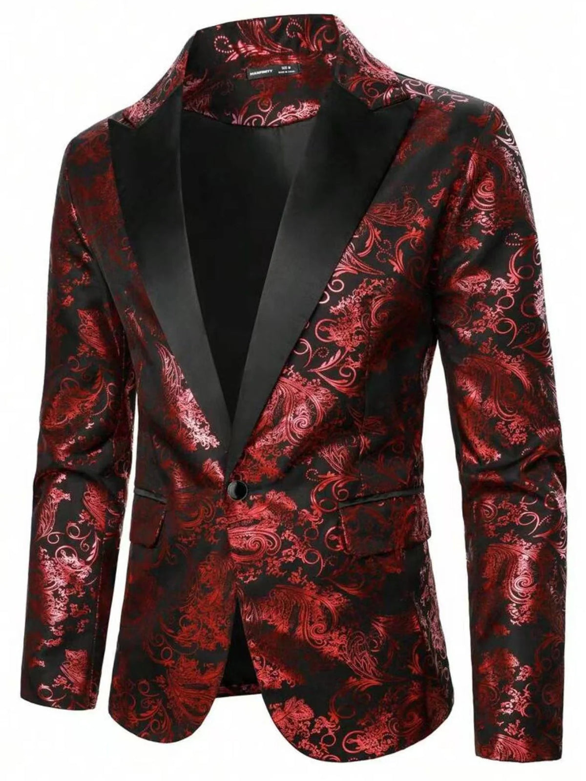 Blazer Satin Jacquard Paisley Relaxed Fit