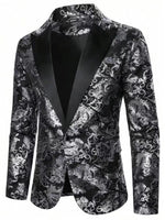 Blazer Satin Jacquard Paisley Relaxed Fit
