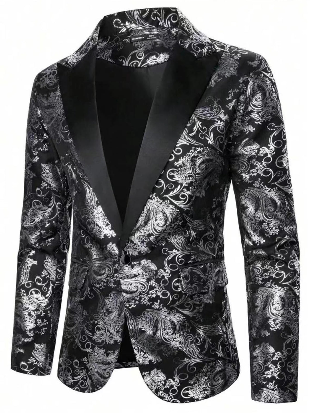 Blazer Satin Jacquard Paisley Relaxed Fit