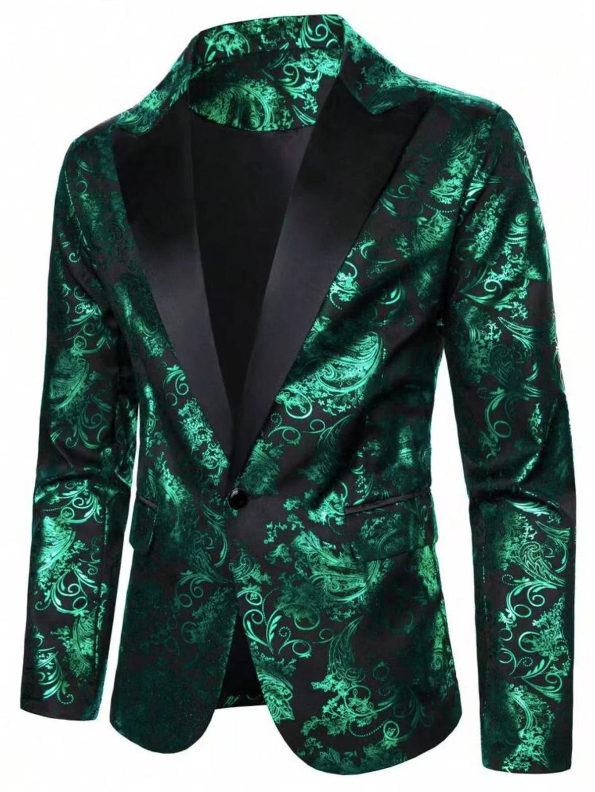 Blazer Satin Jacquard Paisley Relaxed Fit