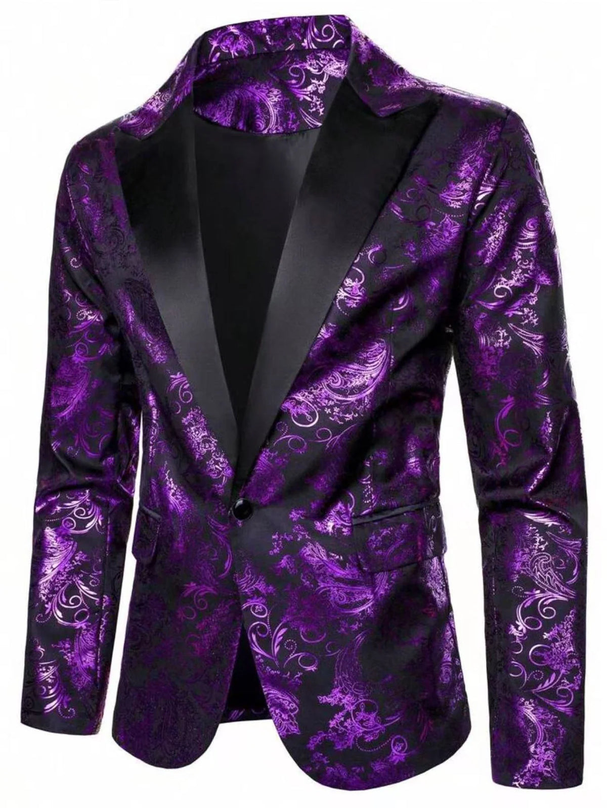 Blazer Satin Jacquard Paisley Relaxed Fit