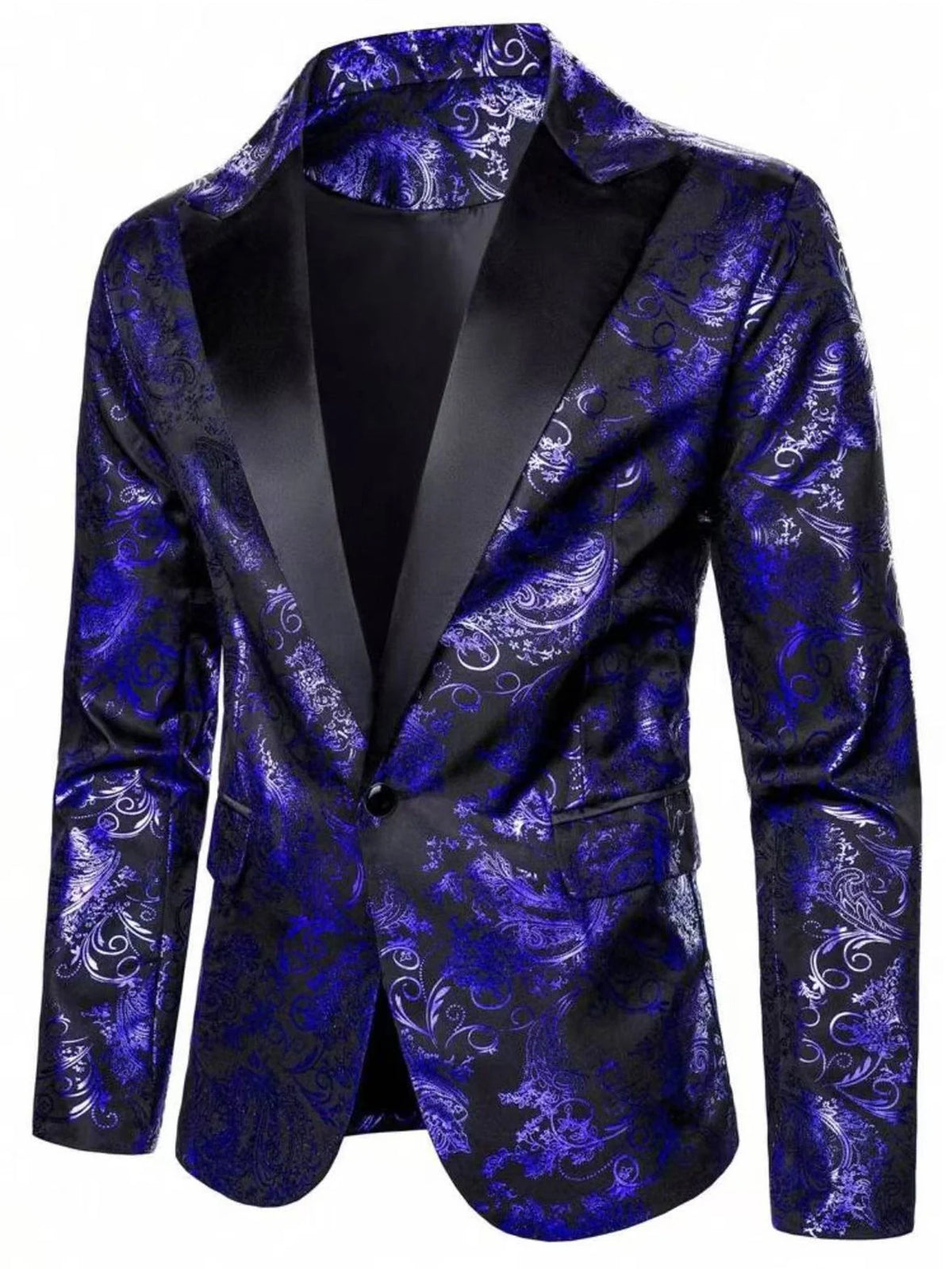Blazer Satin Jacquard Paisley Relaxed Fit
