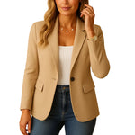Blazer Single-Breasted Notch Lapel Flap Pockets