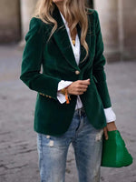 Blazer Velvet Tailored Fit Gold Buttons Lined Inside