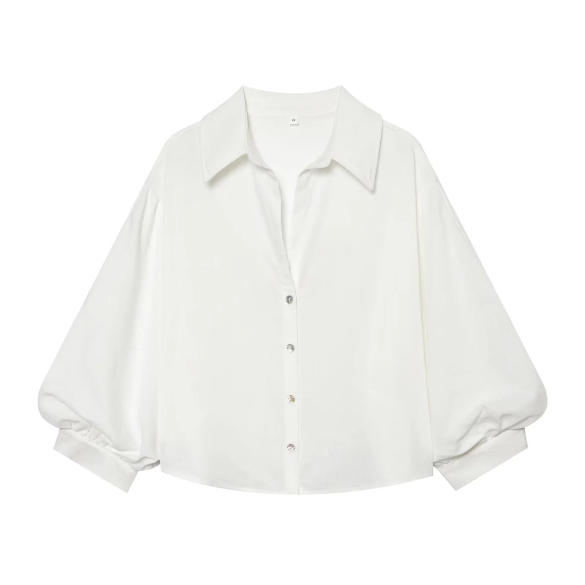 Blouse Oversized Fit Balloon Sleeves Button-Front Design