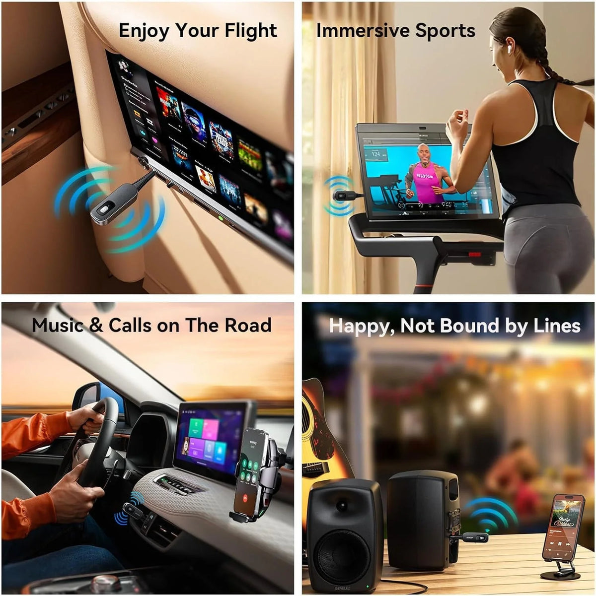 Bluetooth Audio Adapter Transmitter & Receiver Bluetooth 5.1 Rechargeable