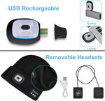 Bluetooth Beanie Built-In Headphones & Detachable LED