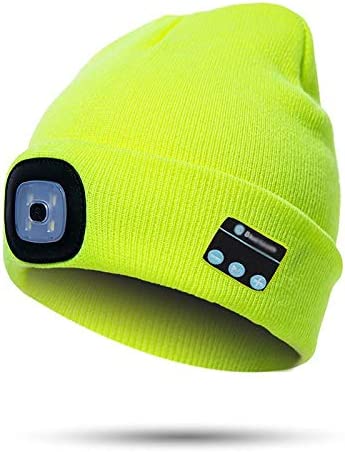Bluetooth Beanie Built-In Headphones & Detachable LED