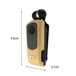 Bluetooth Earphone Retractable Cord Clip-On Noise Reduction