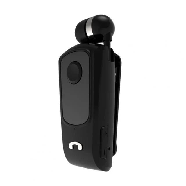 Bluetooth Earphone Retractable Cord Clip-On Noise Reduction