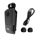 Bluetooth Earphone Retractable Cord Clip-On Noise Reduction