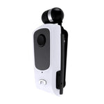 Bluetooth Earphone Retractable Cord Clip-On Noise Reduction
