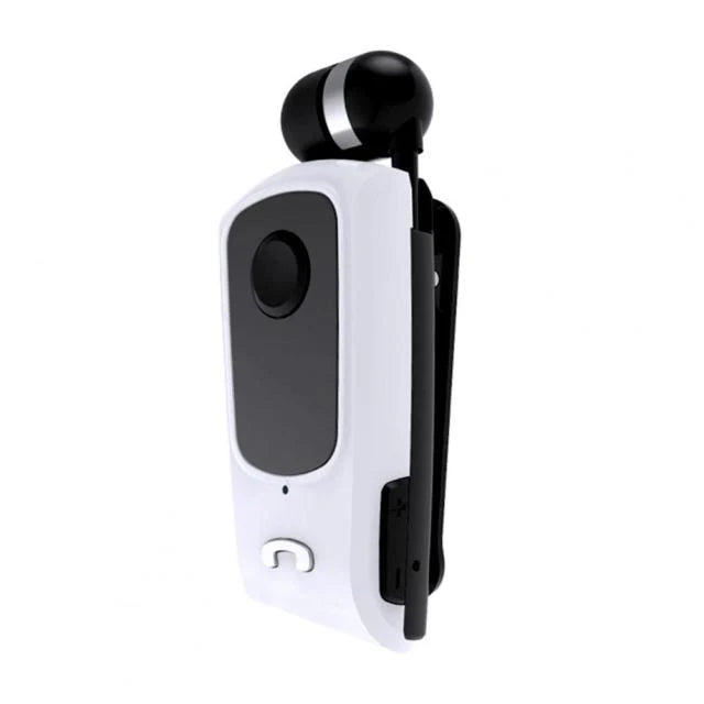 Bluetooth Earphone Retractable Cord Clip-On Noise Reduction