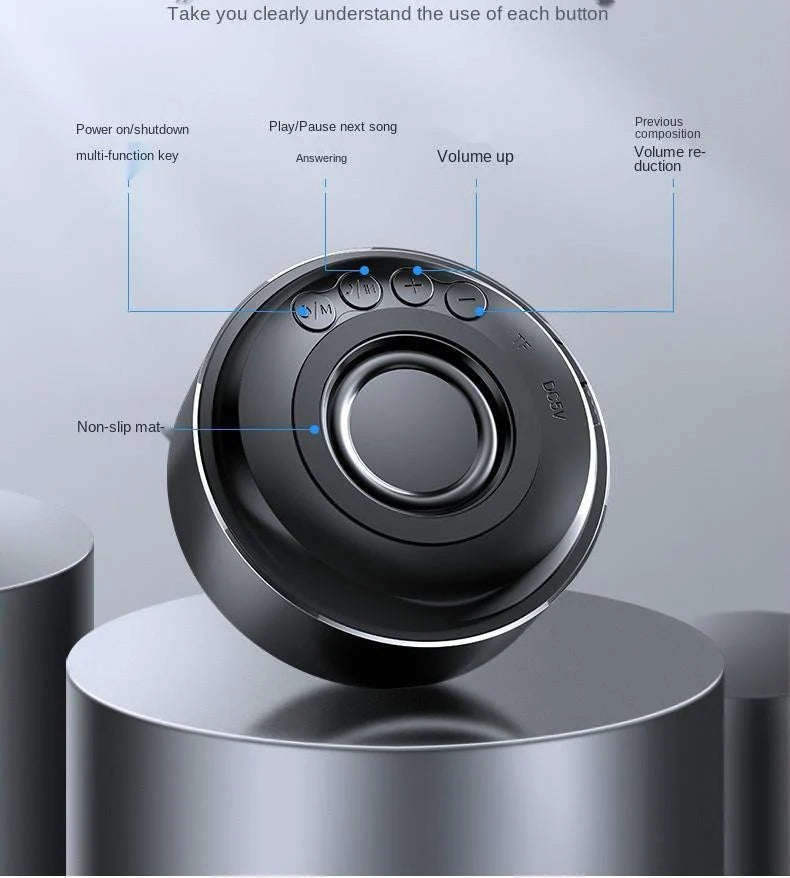 Bluetooth Speaker Compact Metal Waterproof TF Card Playback