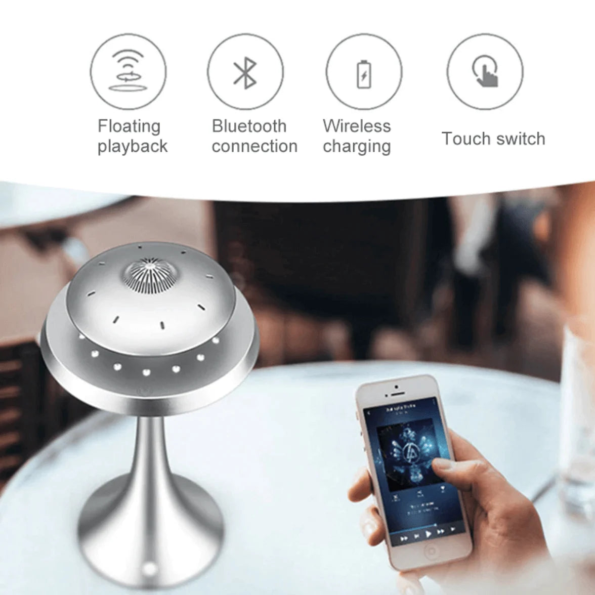 Bluetooth Speaker Magnetic Levitation Wireless Charging LED Lighting