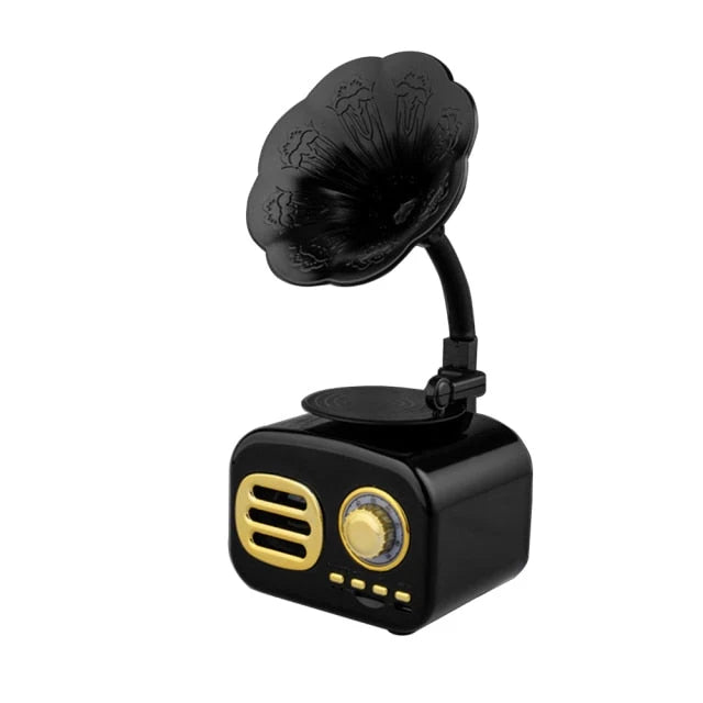 Bluetooth Speaker Retro Phonograph Design TF Card Playback