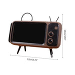 Bluetooth Speaker Retro TV Design with Phone Holder St and Hands-Free Viewing
