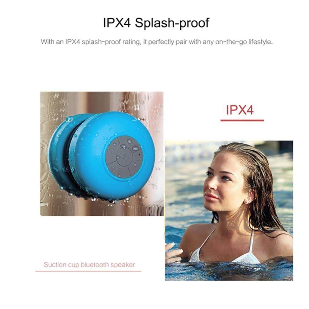 Bluetooth Speaker Water-Resistant Suction Cup Hands-Free Calling