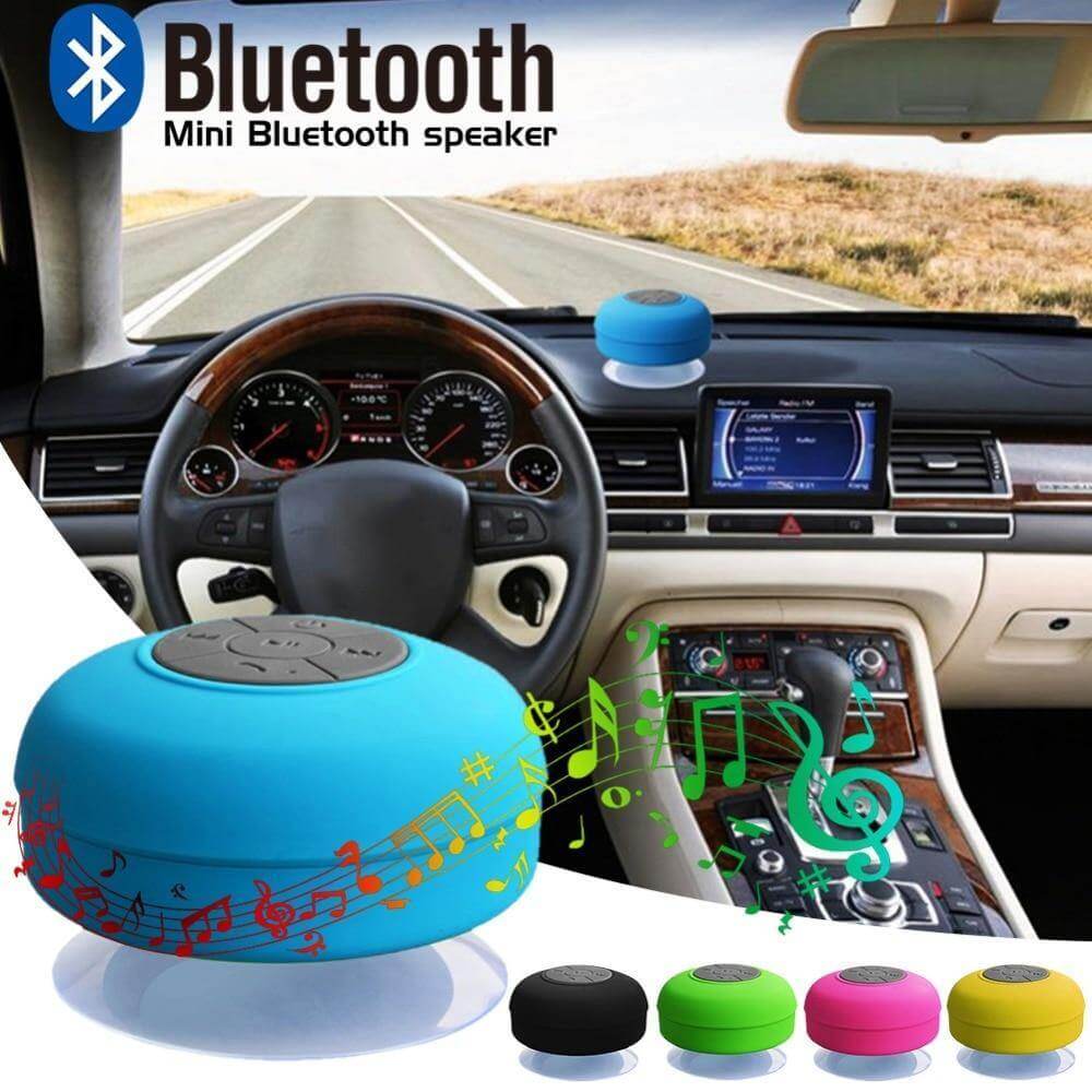 Bluetooth Speaker Water-Resistant Suction Cup Hands-Free Calling