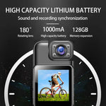 Body Camera 4K 180° Rotating Lens Infrared Night Vision