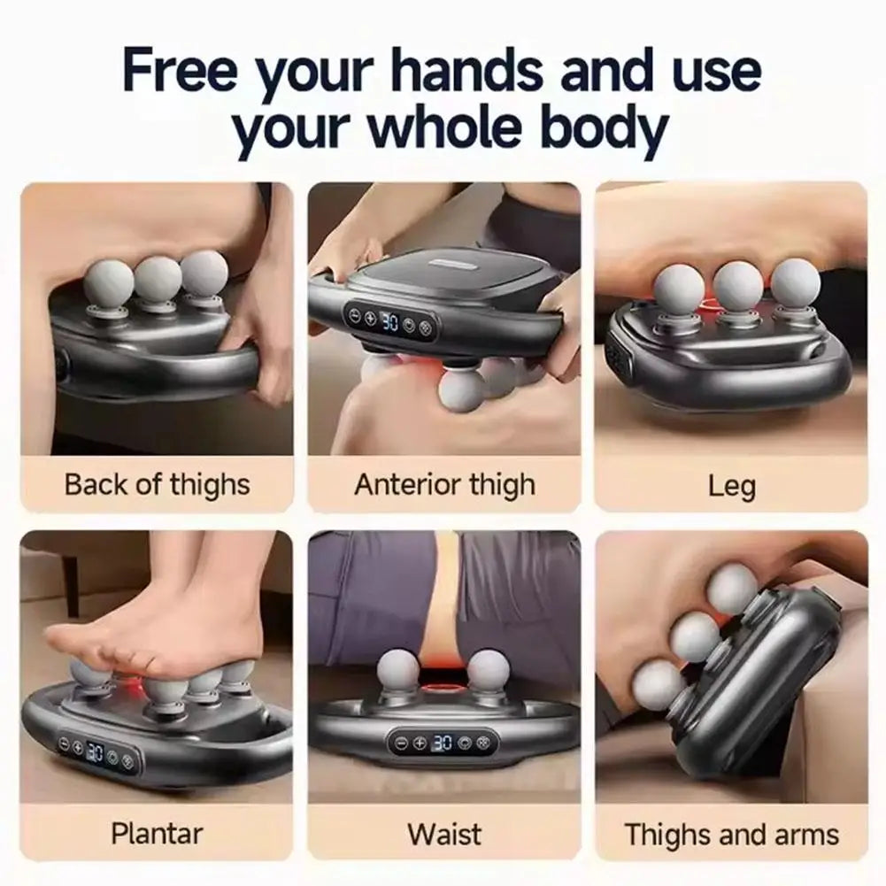 Body Massager Multi-Head Deep-Tissue Dual-Handle