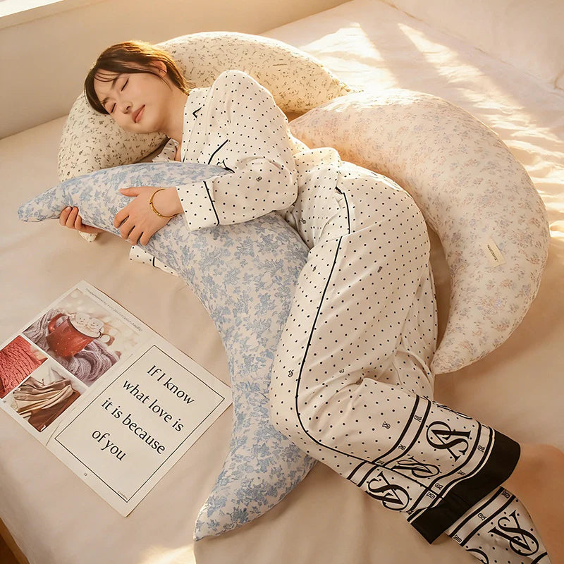 Body Pillow Floral Pattern Soft PP Cotton Filling 29.5 Inch Length
