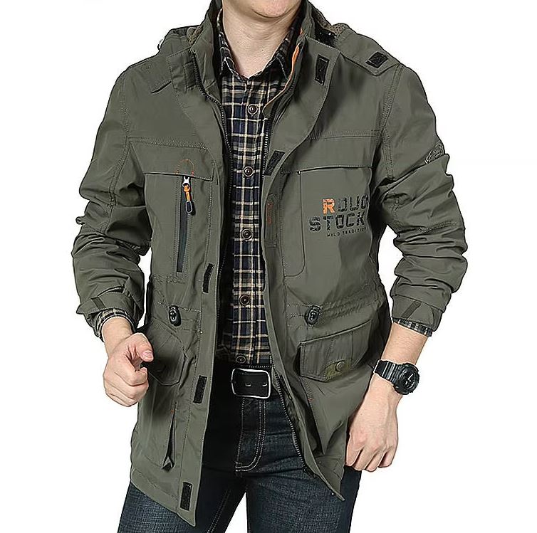 Bomber Jacket Lightweight Breathable Polyester-Cotton