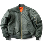 Bomber Jacket Wind-Resistant Polyester Shell Ribbed Trim