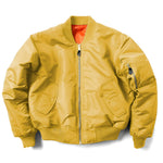 Bomber Jacket Wind-Resistant Polyester Shell Ribbed Trim