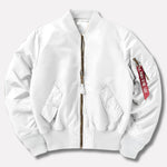 Bomber Jacket Wind-Resistant Polyester Shell Ribbed Trim
