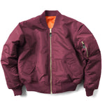 Bomber Jacket Wind-Resistant Polyester Shell Ribbed Trim