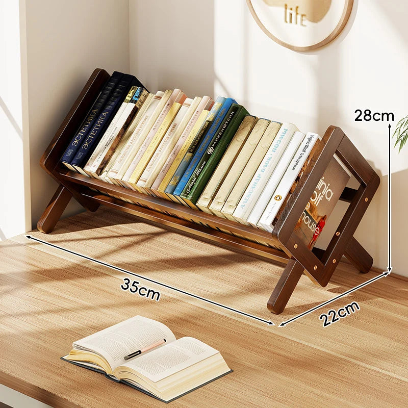Book Display Rack Bamboo Folding A-Frame Legs Slanted Base