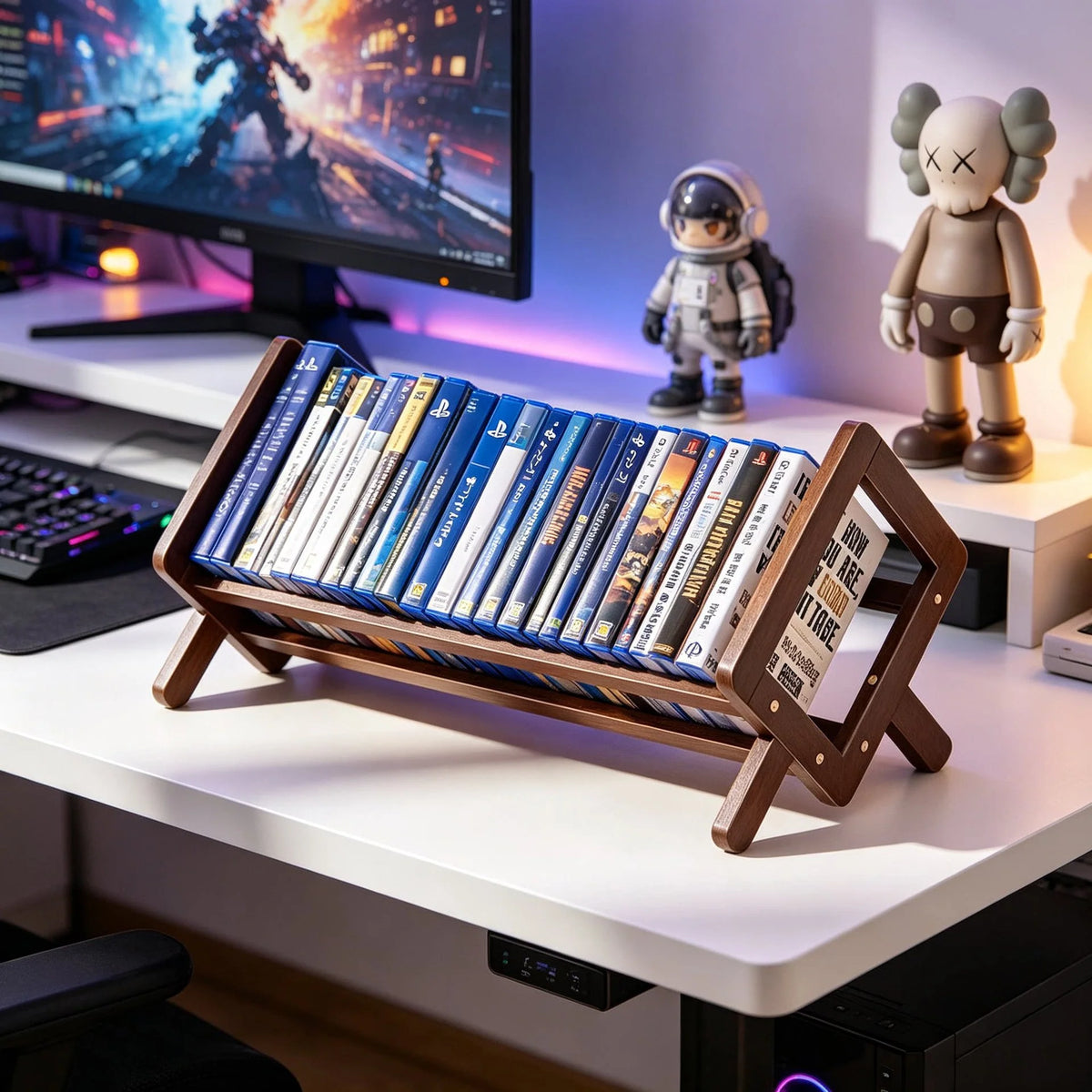 Book Stand Bamboo Angled Display Foldable A-Frame Legs