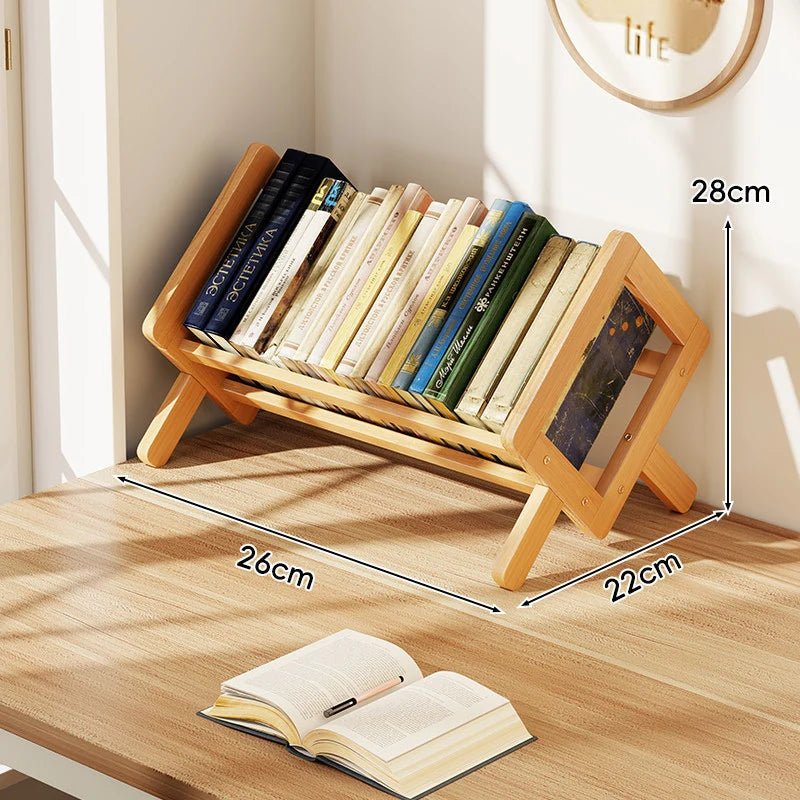 Book Stand Bamboo Angled Display Foldable A-Frame Legs