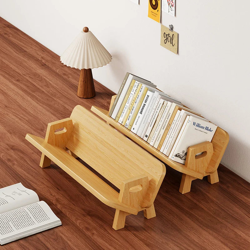 Book and Magazine Holder Bamboo Angled Non-Slip Rails