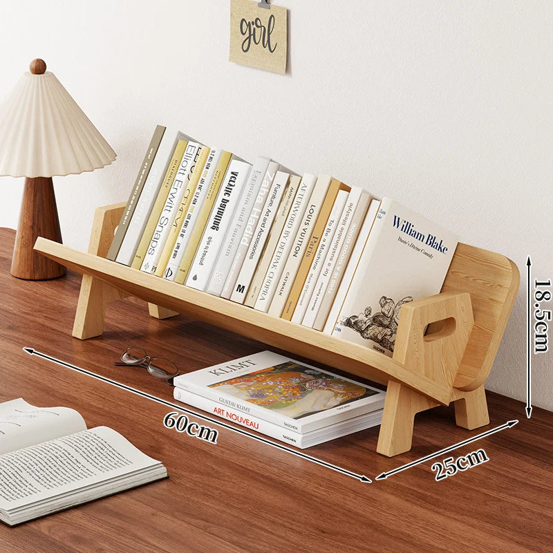 Book and Magazine Holder Bamboo Angled Non-Slip Rails