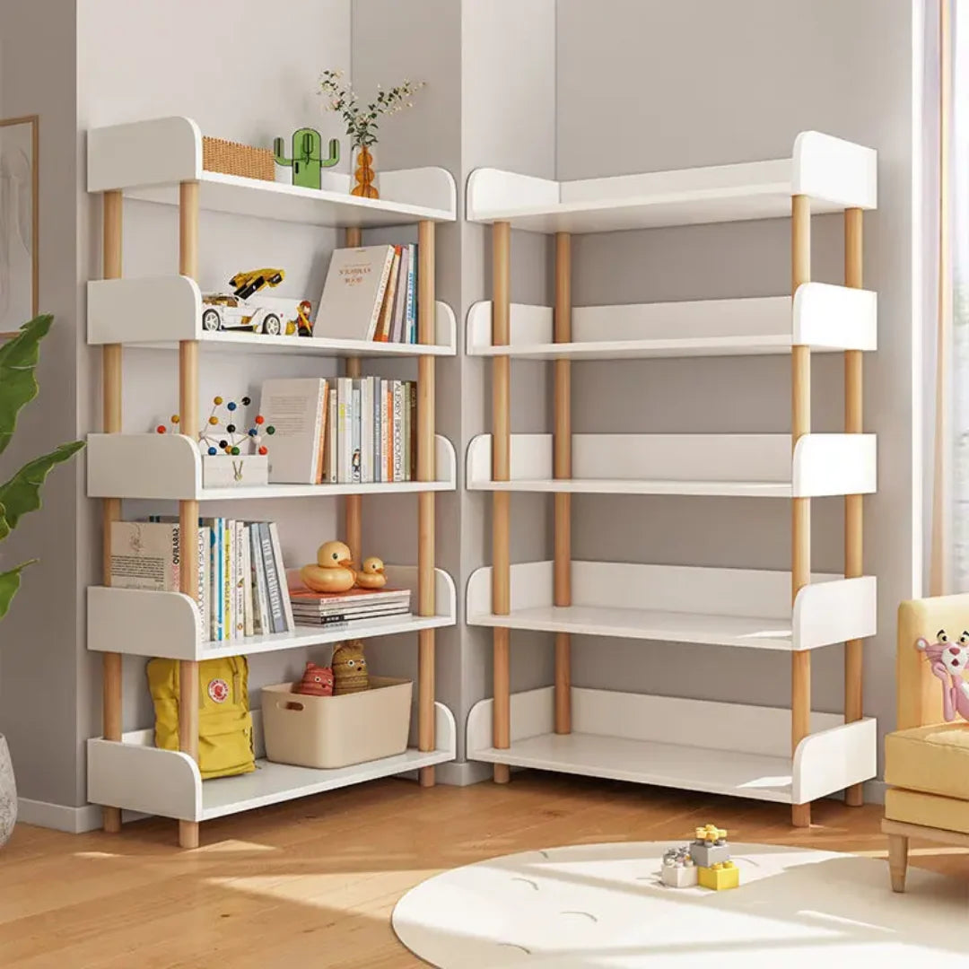 Bookshelf Bamboo Adjustable Shelves & Lower Drawer