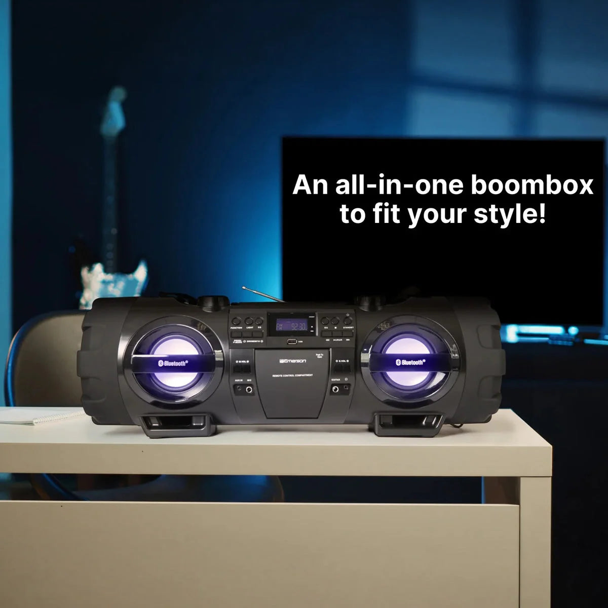 Boombox 60W Dual Subwoofers Bluetooth Streaming