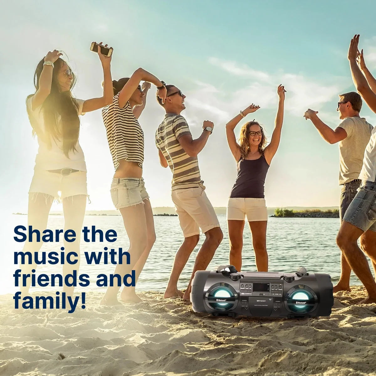 Boombox 60W Dual Subwoofers Bluetooth Streaming