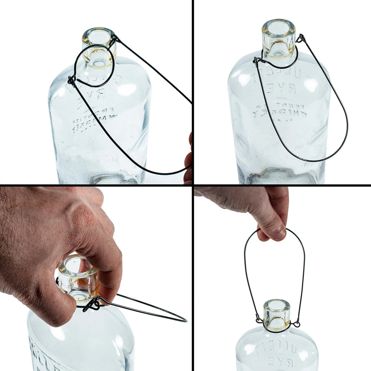 Bottle Lantern Kit Solar-Powered Amber LED 2-Piece Set