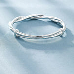 Bracelet 925 Sterling Silver Twisted Geometric Adjustable