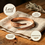 Bracelet Copper Hand-Engraved Feather Design